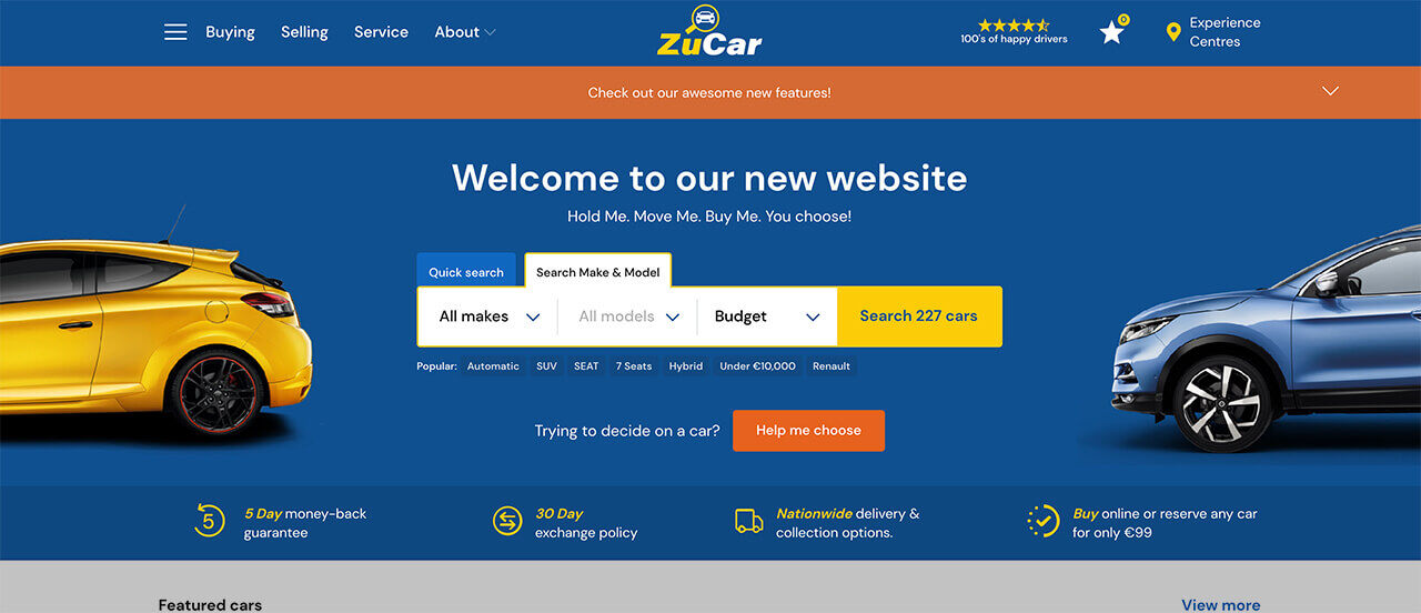 ZuCar's New Website Functionality Image