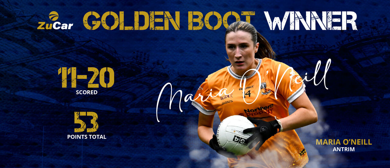 Antrim’s Maria O’Neill claims 2026 ZuCar Golden Boot award Image